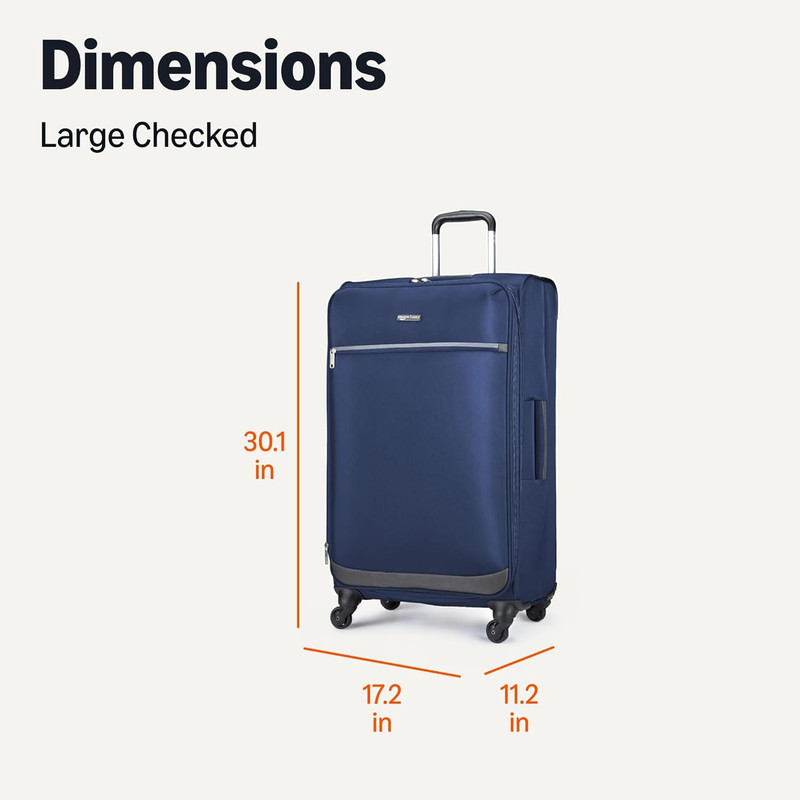 28" Large Checked Softside Expandable Suitcase with 360-Degree Multi-Directional gallery