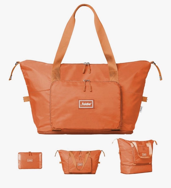 The Foldie® 4.0 Travel Duffle – Water Resistant – Expandable Bottom – Orange
