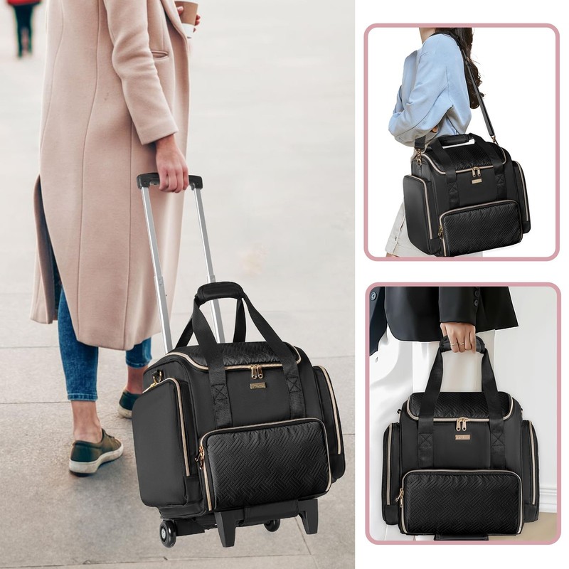 Rolling Makeup Case with 4 Removable Bags, Professional Makeup Train Case wit... gallery
