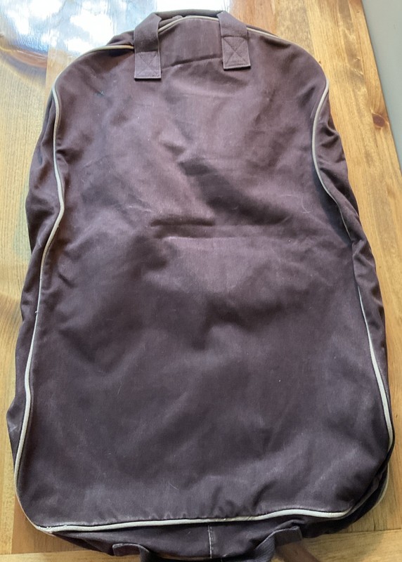 Land's End Square Rigger Garment Carrier/Zip Up Bag 38"x 22” Brown Canvas EUC gallery