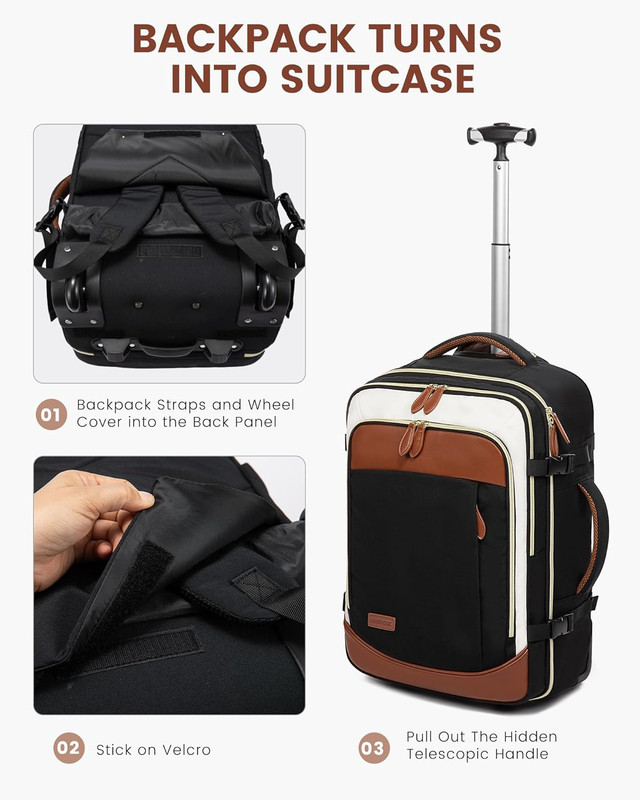 50L Wheeled Backpack - Flight Approved Carry-On for Men & Women gallery