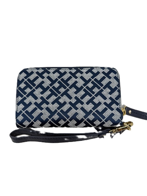 NEW Tommy Hilfiger Small Monogram Button Wristlet/Wallet-Navy/Tan $58 gallery