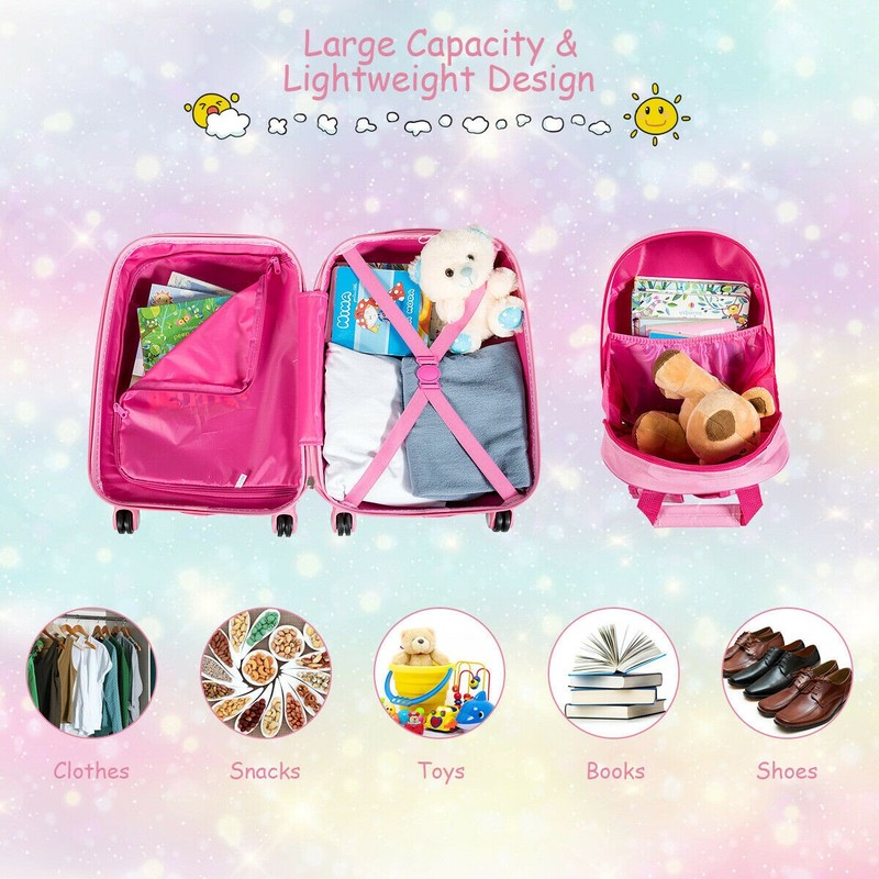 18" Carry On Suitcase & 12" Backpack Mermaid 2PC Kids Luggage Set CHristmas gallery