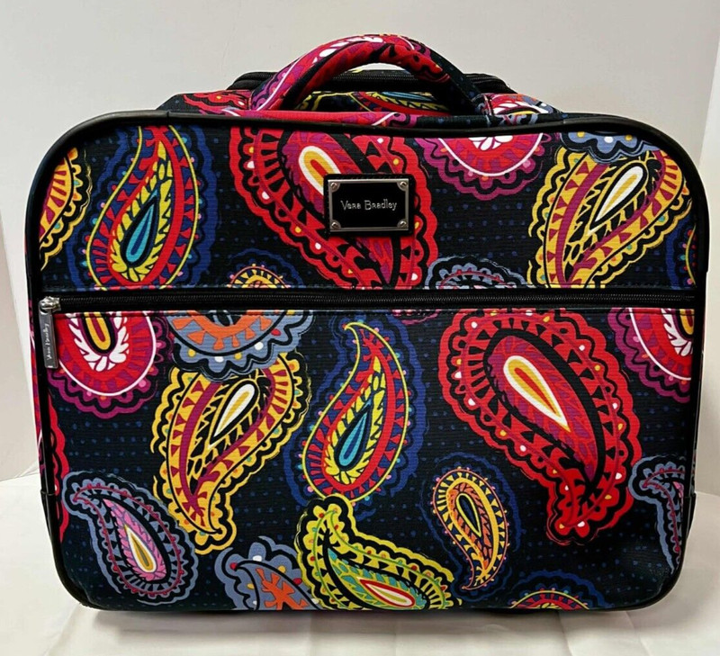 Vera Bradley Rolling Work Computer Bag Carry On Luggage Twilight Paisley