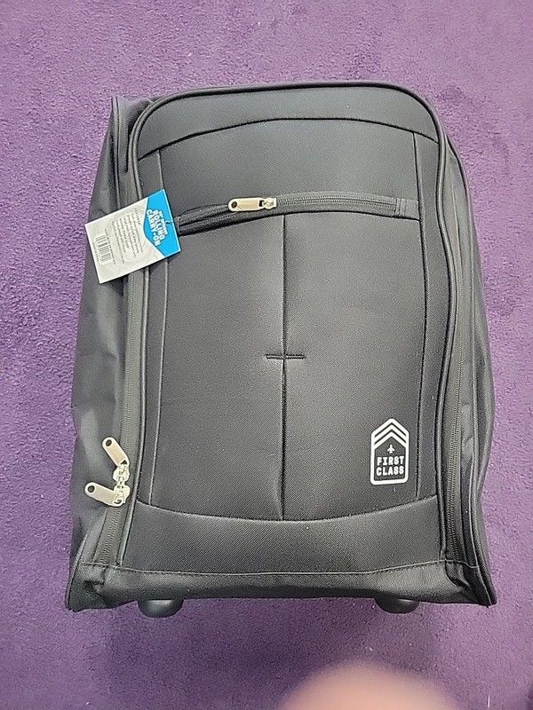 First Class Brand Carry On 20″ Upright Rolling Suitcase Black