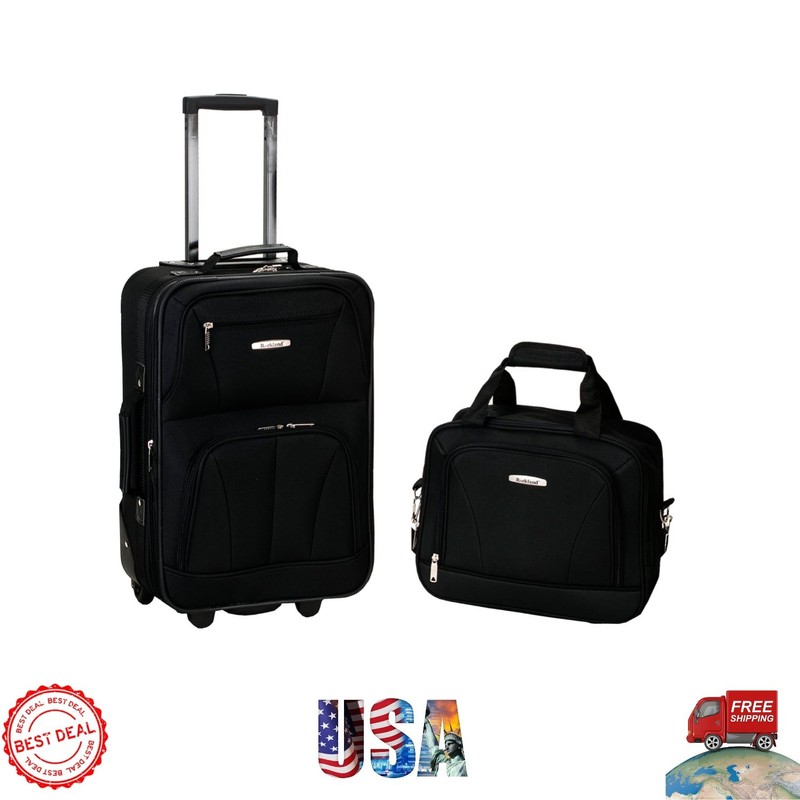 Compact and Durable 2-Piece Softside Luggage Set with Key Lock & Padded Handles