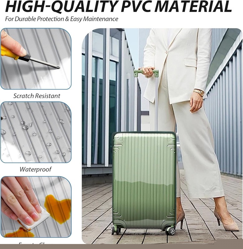 Transparent PVC , No Disassembly Required Clear Luggage Protector gallery