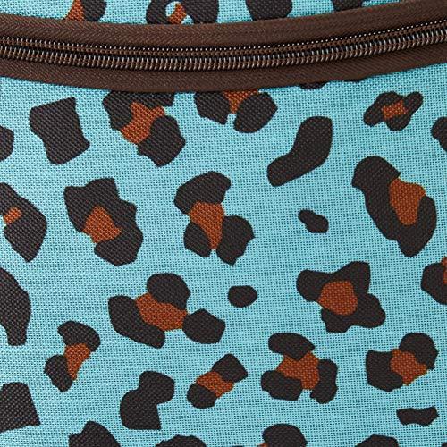 Rockland Double Handle Rolling Backpack, Blue Leopard, 17-Inch gallery