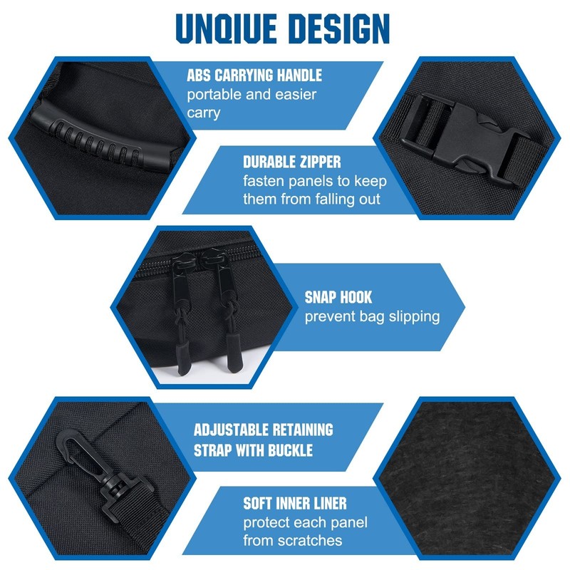 Hard Top Freedom Panel Storage Bag Compatible with 2007-2022 Wrangler JK JKU ... gallery