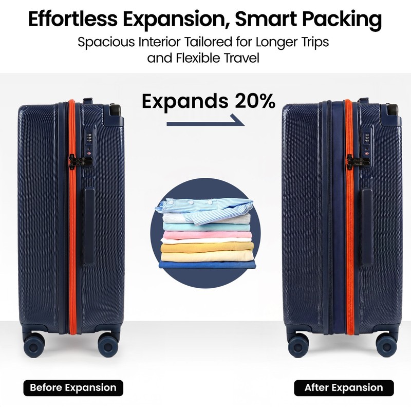 Expandable Luggage 20in 26in 30in Lightweight Hardshell Suitcase with TSA Lock gallery