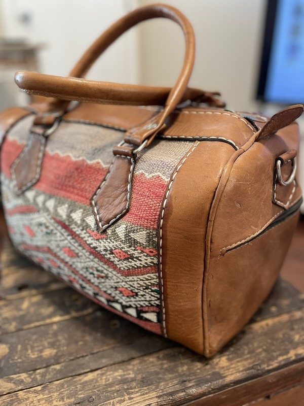 Duffle Weekender Bag Carryon Adjustable Strap 18x10x10 Western Faux Leather gallery