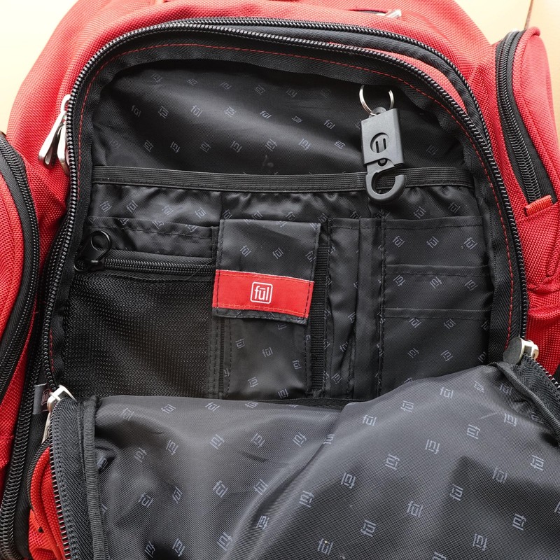 Ful Backpack Bag Red 17" Laptop Mens Travel School Work Organizer Padded Straps gallery