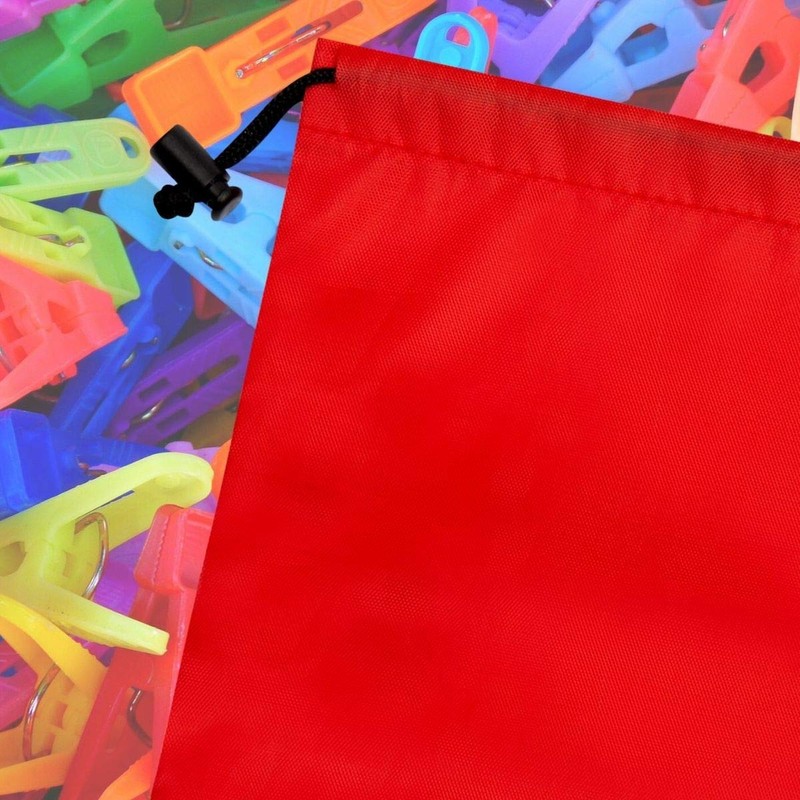 PALTERWEAR Drawstring Pouch with Toggle (6 x 8 Inch, 12 Pack, Red) Nylon Cinc... gallery