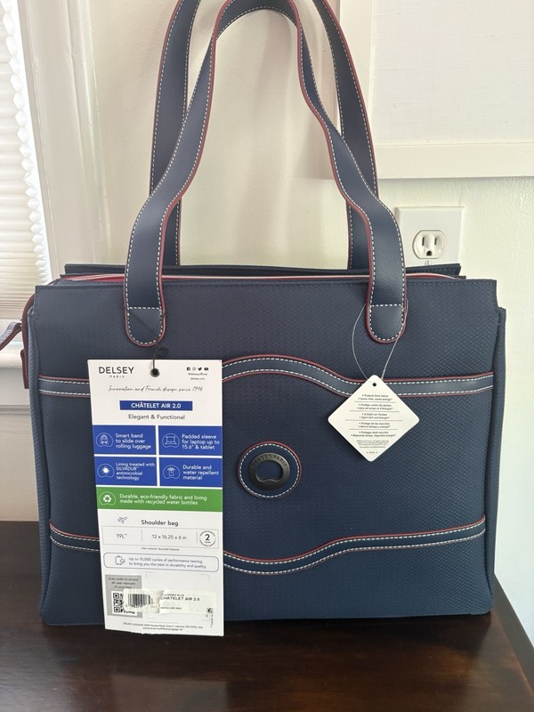 NWT Delsey Paris Chatelet Air 2.0 Navy Shoulder Travel Tote Bag – Free Ship