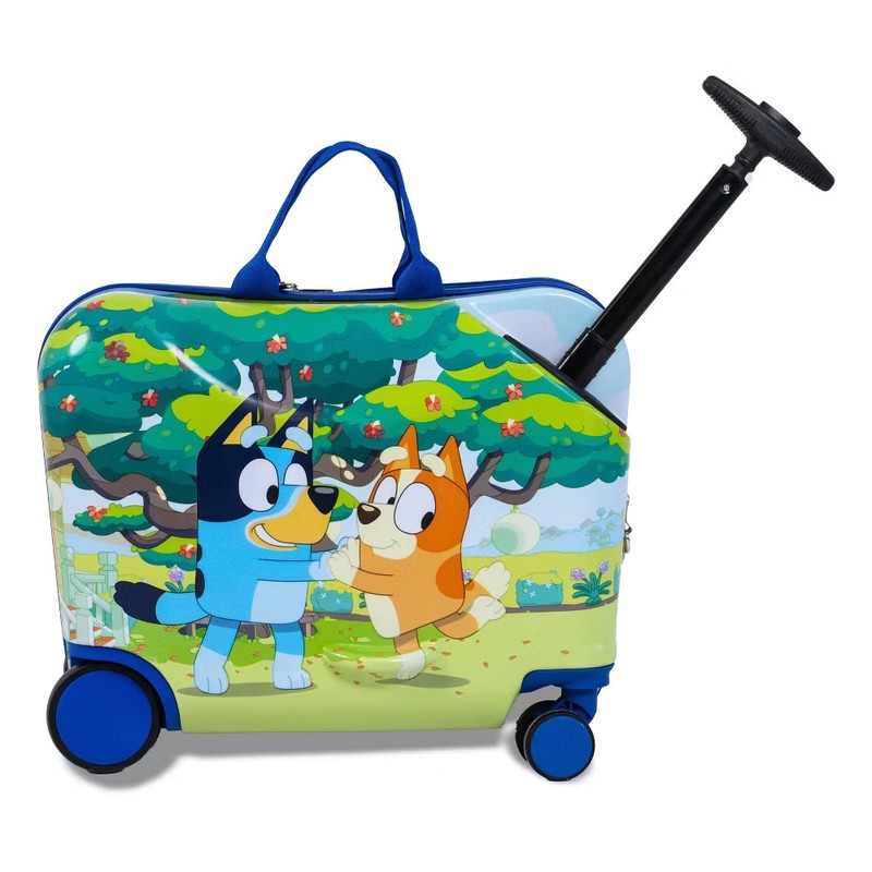 Bluey Checked Hardside Ride on Luggage - Bluey gallery