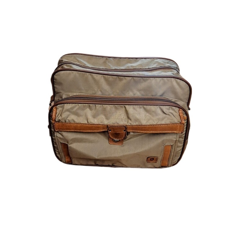 Hartmann Leather Nylon Laptop Carry On Expandable Shoulder Messenger Bag