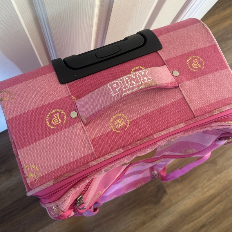 Victoria’s Secret Love Pink 86 Logo Canvas Rolling Duffle Bag Wheelie RARE Y2K gallery