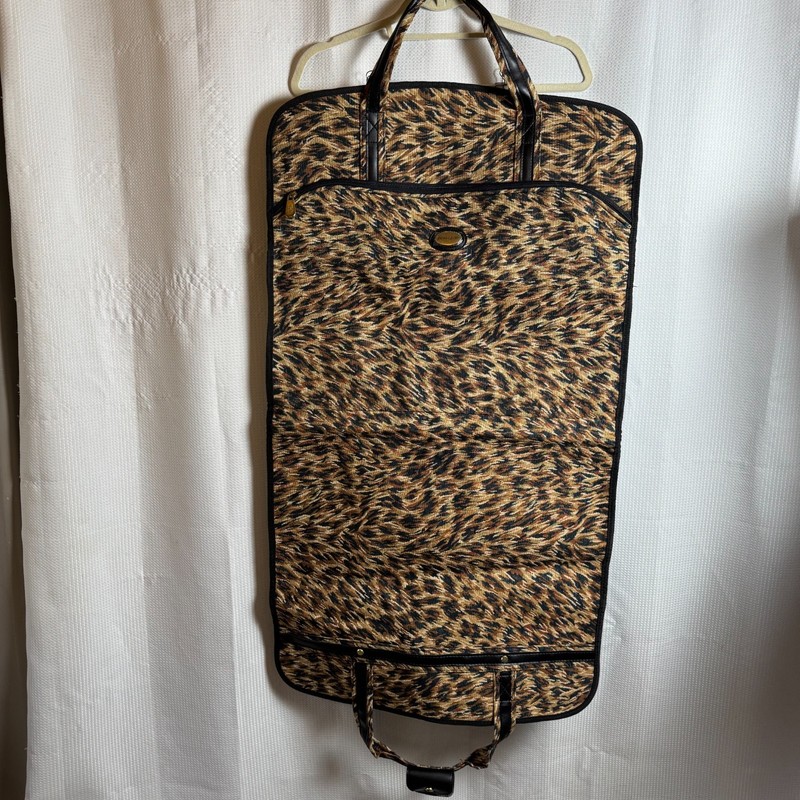 Vintage Pierre Cardin Garment Bag Leopard Woven Zippered Unused Designed in USA