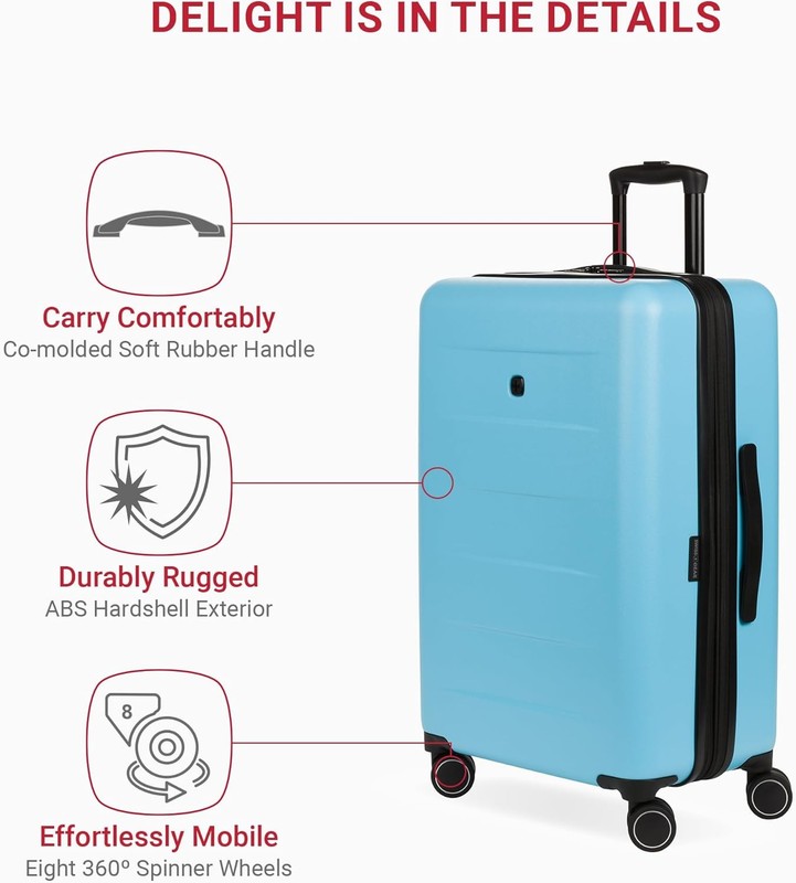 SwissGear 8020 24" Checked-Medium Eclipse Hardside Expandable Luggage Blue gallery