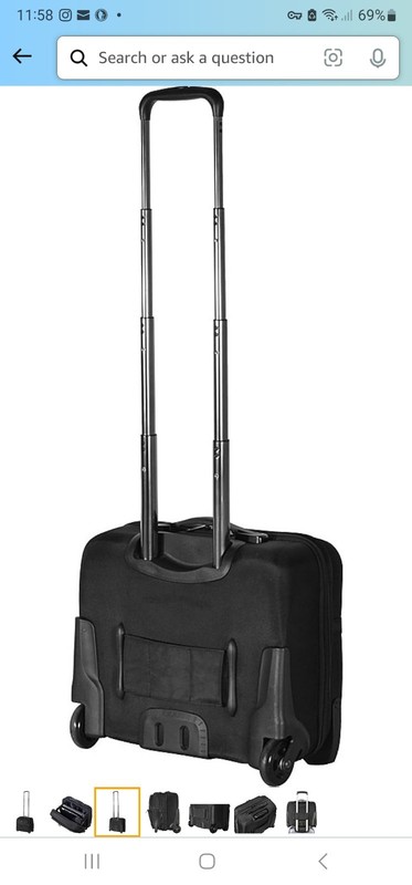 Olympia USA Elite 17" Deluxe Rolling Overnighter Business Case, Black (Used) gallery