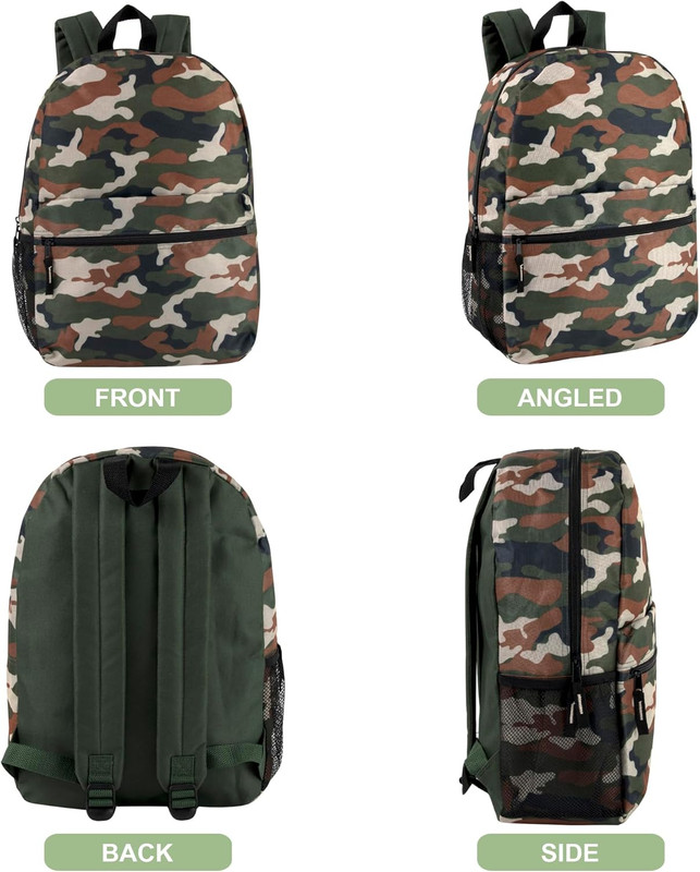 17 Inch Backpack for Travel & Commute, Zippered Front & Mesh Side Pockets, Padde gallery
