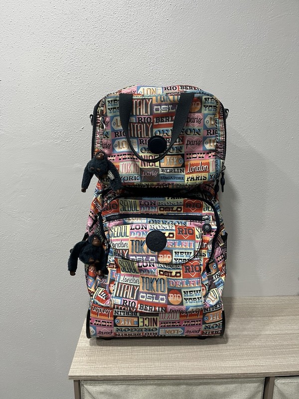 Kipling Hello Weekend Rolling Backpack & Miyo Lunch Bag Set – City Print Travel