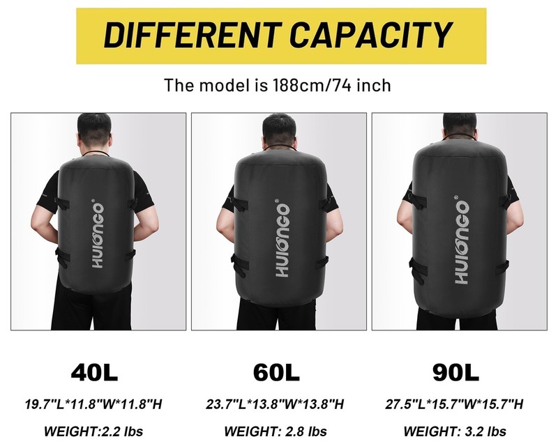 Duffle Bag Backpack Waterproof Large Heavy Duty for Men Traveling 60L Black gallery