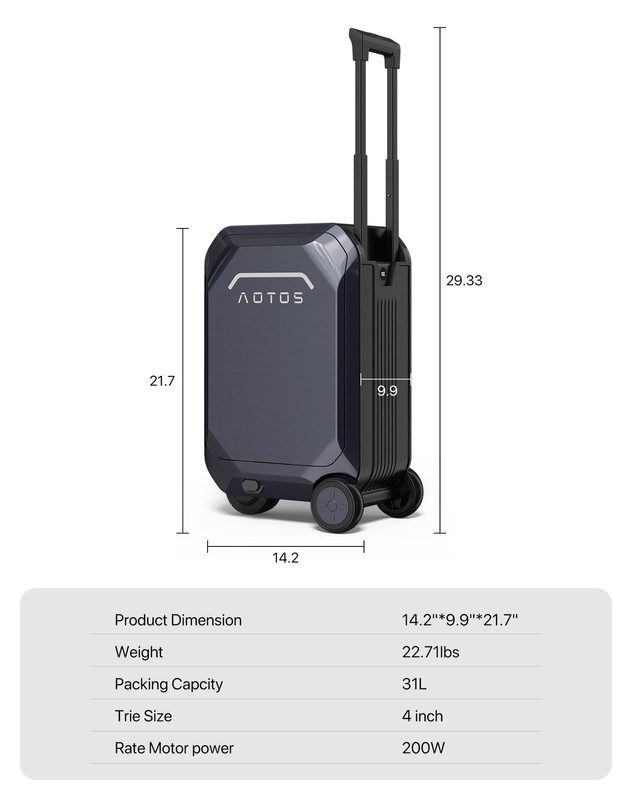 Electric Luggage Scooter L2 Smart Suitcase 31L 10KM Range 165LB Max Load Adult gallery