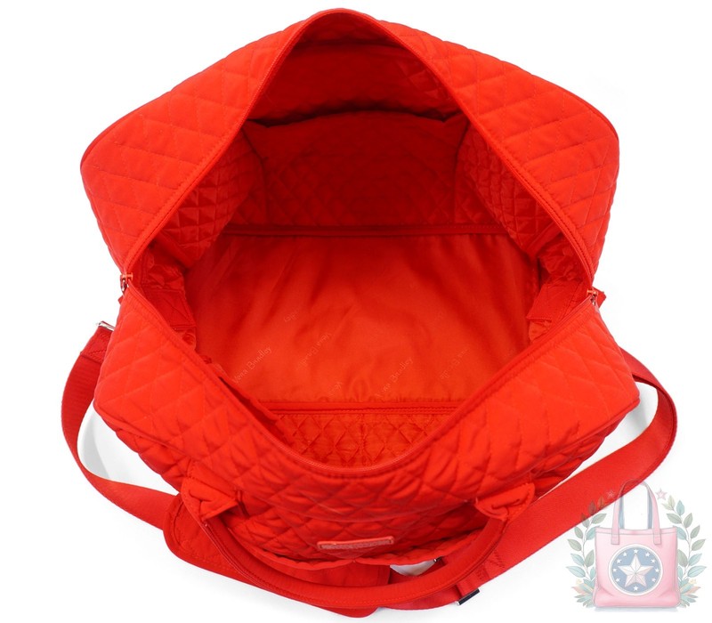 ❤️ vera bradley Weekender Tomato Red Quilted Microfiber Medium Travel gallery