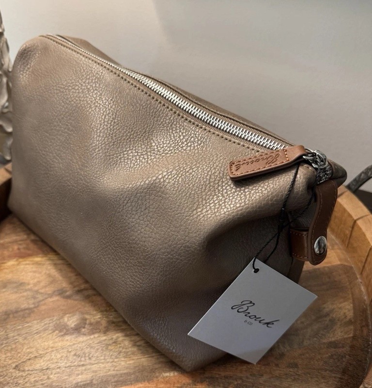 Brouk & Co. Alpha Toiletry Zippered Bag- Chocolate Brown – MSRP $48- New W/Tags