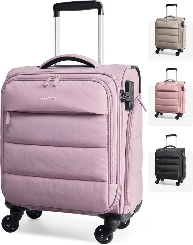Underseat Carry on Luggage with Wheels, Soft Underseat Travel Luggage with PVC W