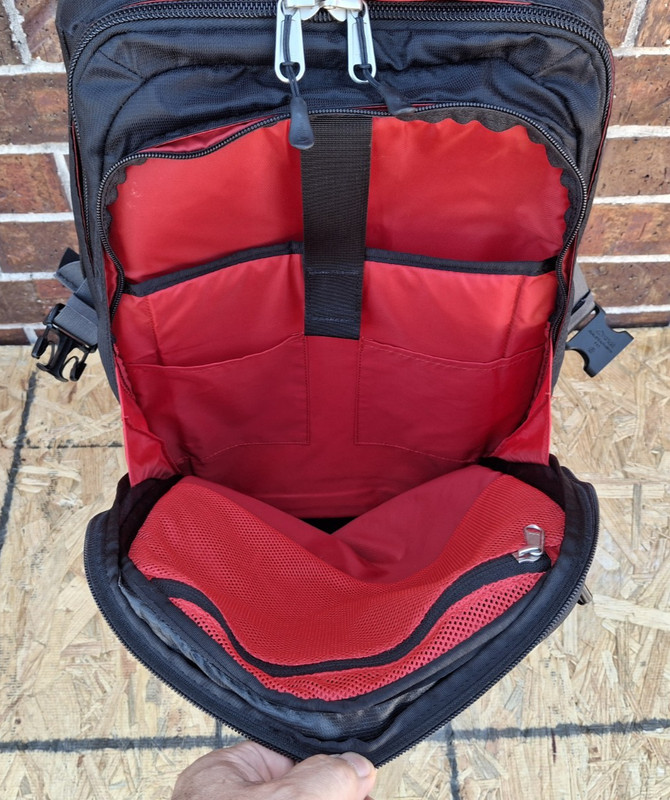 THE NORTH FACE Overhead Travel Carry-On 21" Rolling Laptop Luggage Black Red gallery