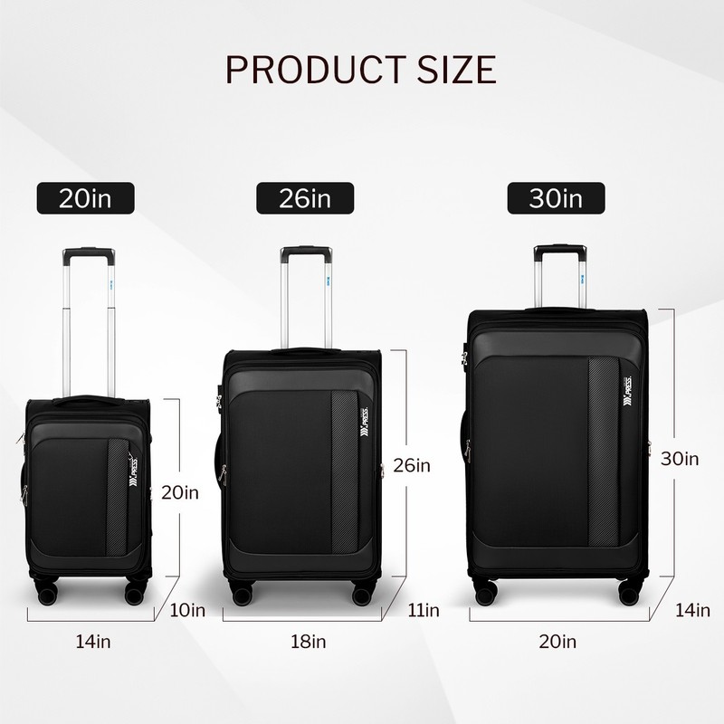 Expandable Soft Shell Luggage 3 PCS Set Softside Luggage with Spinner&TSA Lock gallery