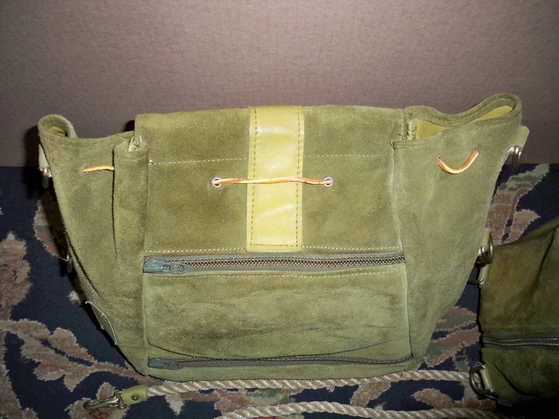 Vintage 70s Hartmann Green Suede Leather Nautical Rope Bag and Satchel gallery