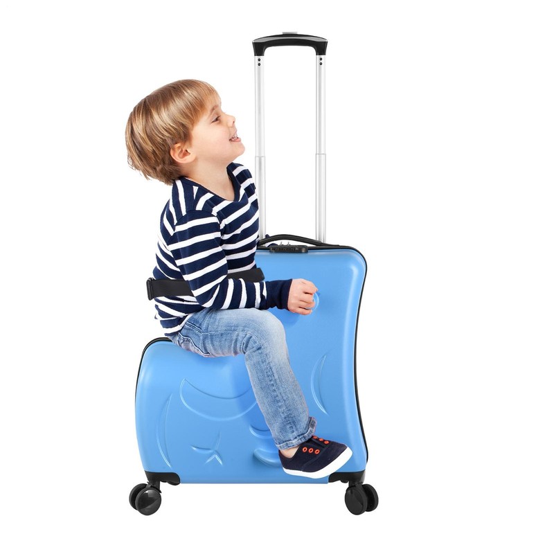 24” Kids Ride-On Roll Suitcase Luggage Bags Wheeled Trolley Luggage Brand New