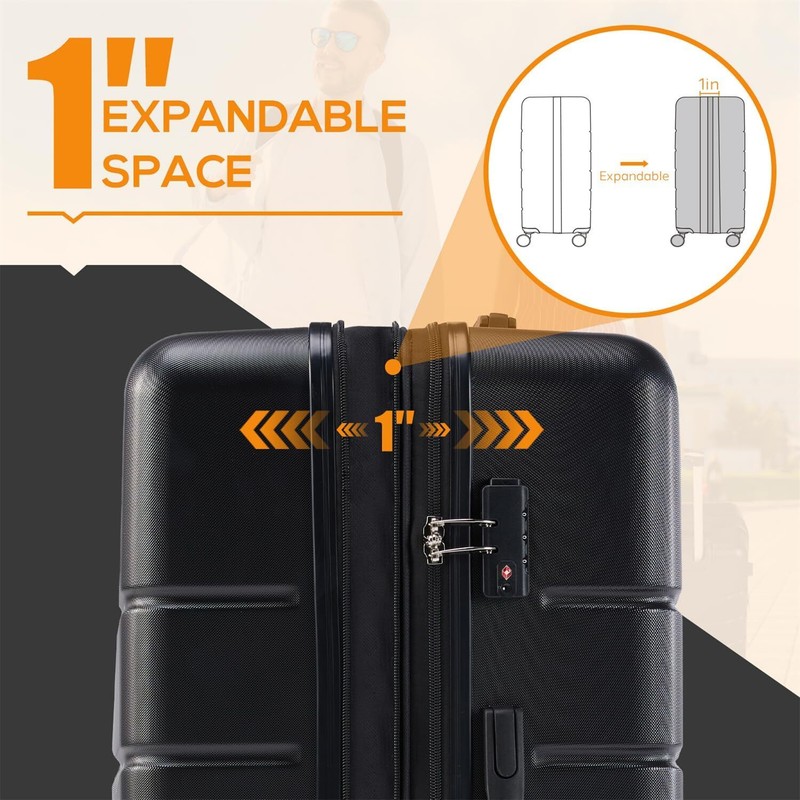 TSA Lock Suitcase Hard Shell Rolling Expandable Lightweight Carry-On Luggage gallery