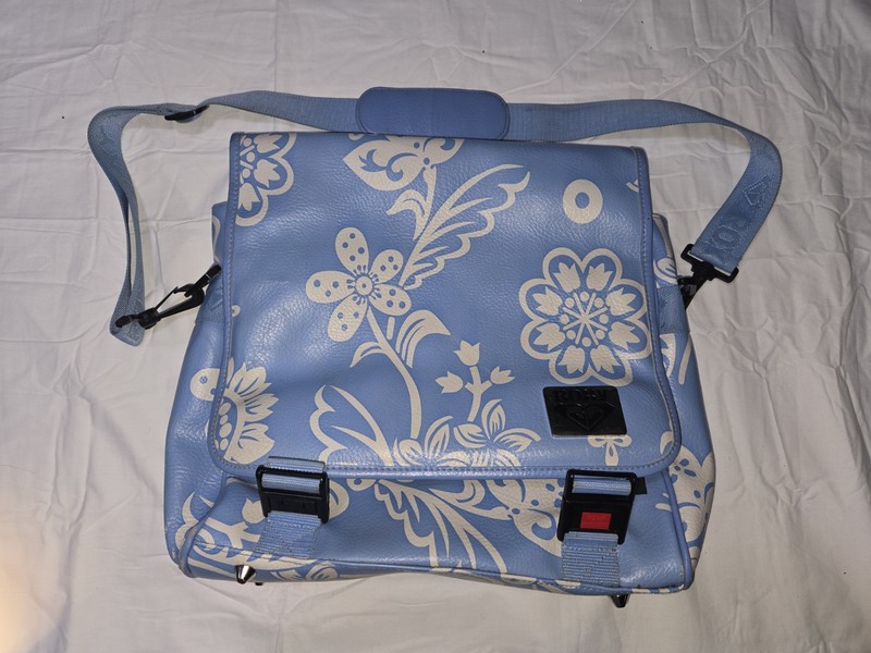 Vintage Roxy Quicksilver Hawaiian Floral Print Messenger Bag Crossbody