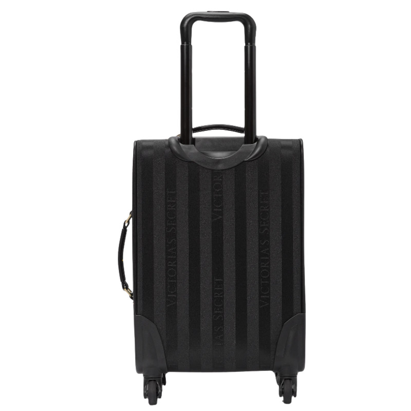 Victoria's Secret Black Stripe Spinner Carry On Suitcase Logo Luggage NWT gallery