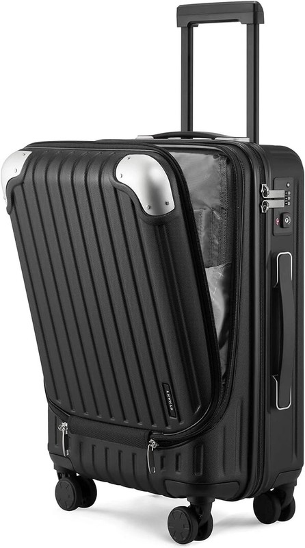 Black Hard Shell Suitcase, Spinner Wheels, TSA Lock - 20" gallery