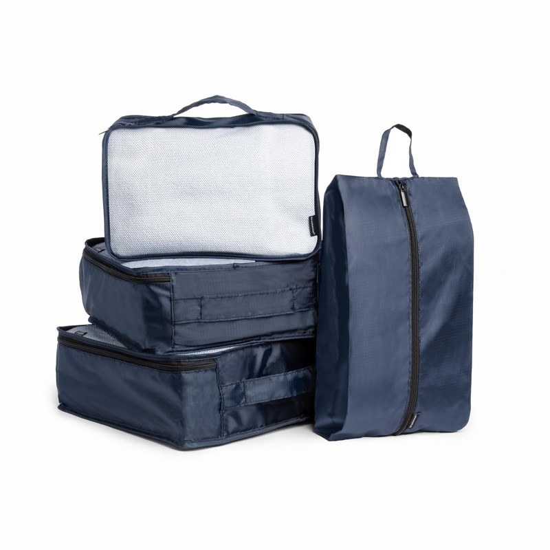 Brookstone 4-Piece Packing Cube Set Apparel Luggage Organizer and Shoe Bag, T...