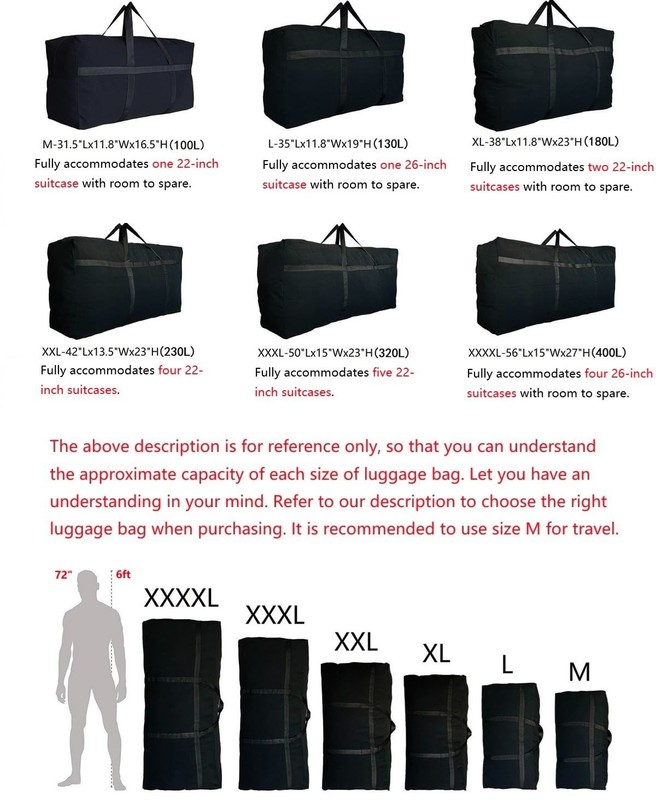 Extra Large Foldable Duffle Bag with Zippers & Handles - Ideal for Travel & Stor gallery