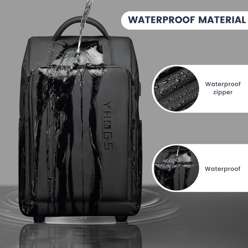 Rolling Backpack, Waterproof Backpack with Wheels for Business Commuter gallery