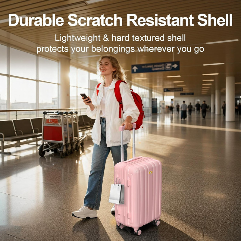 Checked Luggage, Large PC Hard Shell Suitcase with TSA Lock & 360° Double Spinne gallery