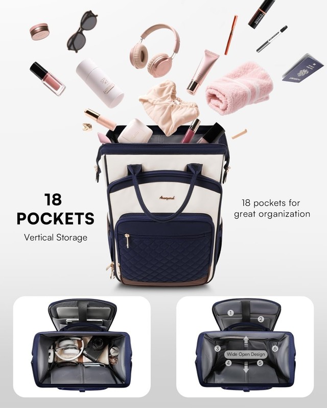 Versatile 2-in-1 Rolling Backpack with Wheels - Functional Storage for Travel gallery