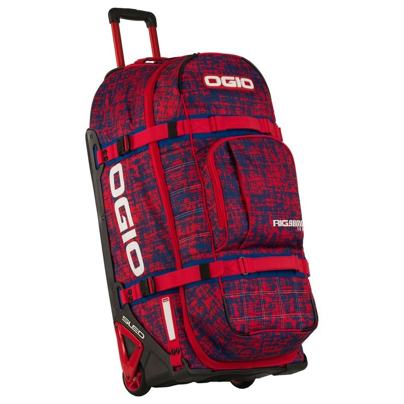 OGIO RIG 9800 CHAOS Wheeled Gear Bag Red / Blue MX MOTO TRAVEL LUGGAGE