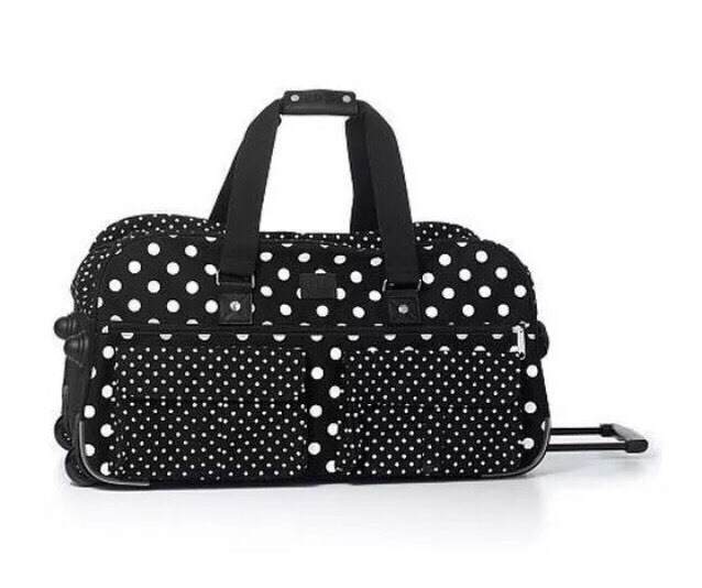 Victoria Secret PINK Wheelie Expandable Polka Dot Luggage Beautiful & Durable