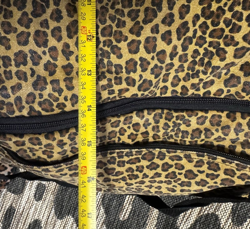 Leopard Print Canvas Duffle Bag Large with Clothing & Shoe Compartments & wheels gallery